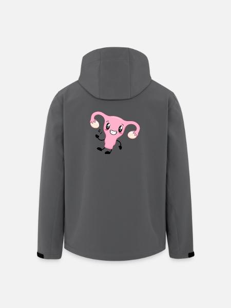 Rosa Uterus Cartoon - Recycelte Männer Softshell-Jacke von Stanley/Stella - Schwarz