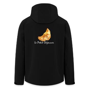 Croissant Petit-déjeuner Français Design - Veste softshell homme en polyester recyclé Stanley/Stella - noir - Dos - AI Model Male 185 light (185cm)
