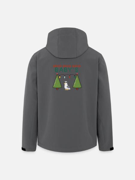 Pixel Christmas Bird with Fairy Lights - Men’s Recycled Softshell Jacket by Stanley/Stella - black