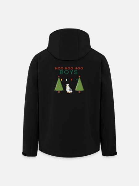 Pixel Seagull Christmas Boys - Men’s Recycled Softshell Jacket by Stanley/Stella - black