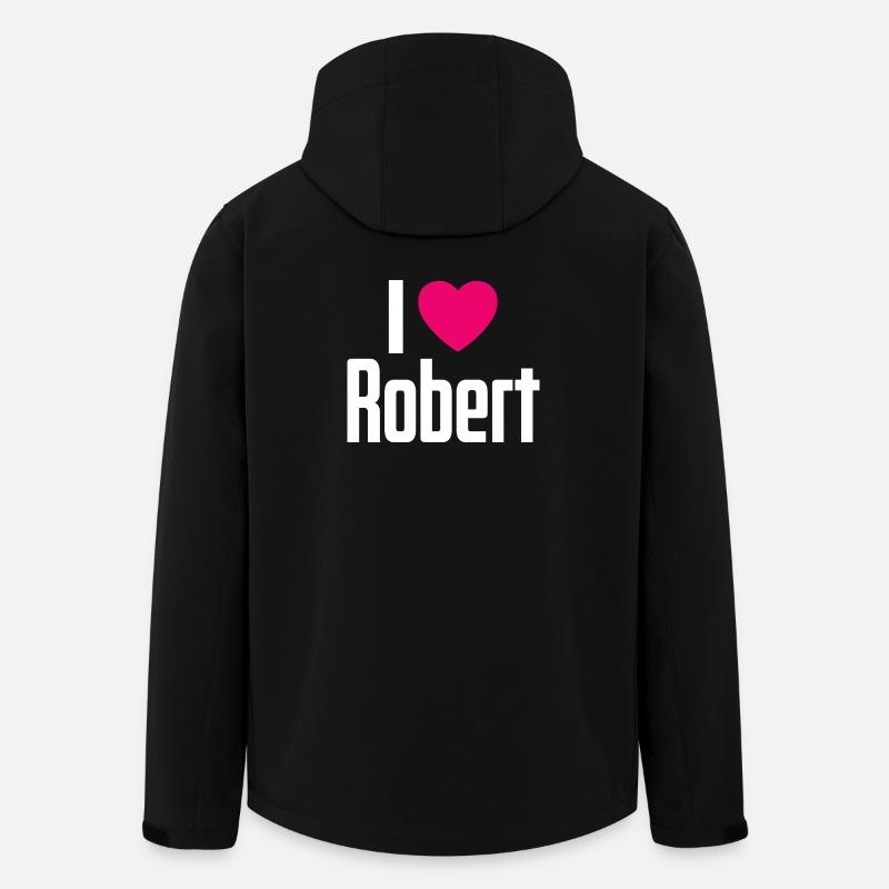 J’aime Robert Pink Heart J’aime Robert - Veste softshell homme en polyester recyclé Stanley/Stella - noir