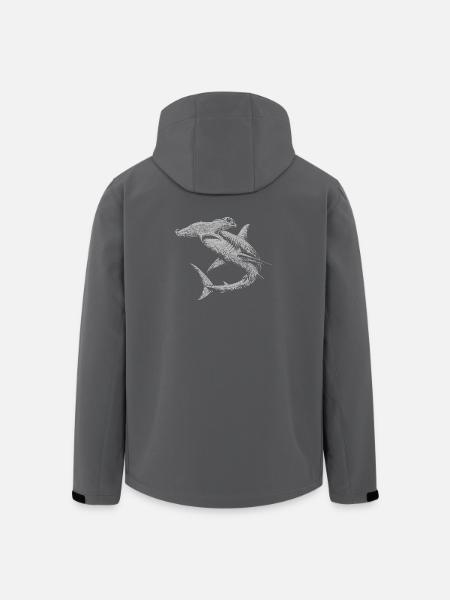 Hammerhead Shark Swirl Silhouette Duo - Men’s Recycled Softshell Jacket by Stanley/Stella - black