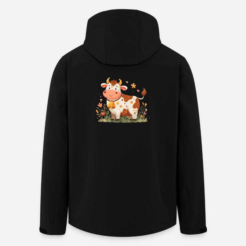 Cow with bell in flower field - Men’s Recycled Softshell Jacket by Stanley/Stella - black