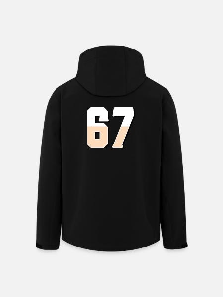 6 7 – Trendy minimalist text design, - Men’s Recycled Softshell Jacket by Stanley/Stella - black