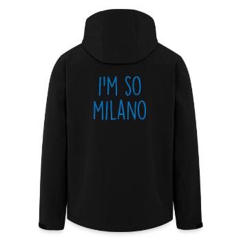 Milano Mailand - Recycelte Männer Softshell-Jacke von Stanley/Stella - Schwarz - Hinten - AI Model Male 185 light (185cm)