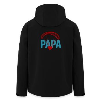 Papa Paragliding Herz - Recycelte Männer Softshell-Jacke von Stanley/Stella - Schwarz - Hinten - AI Model Male 185 light (185cm)