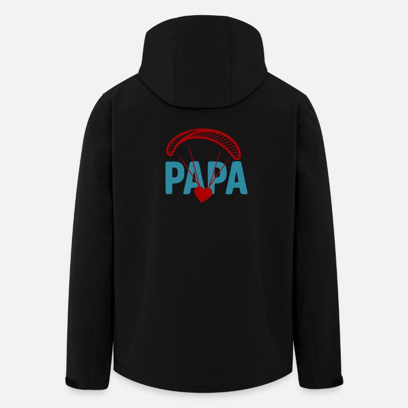 Papa Cœur de Parapente - Veste softshell homme en polyester recyclé Stanley/Stella - noir