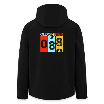 Oldometer 88 Funny 88th Birthday Retro - Men’s Recycled Softshell Jacket by Stanley/Stella - black - Back - AI Model Male 185 light (185cm)