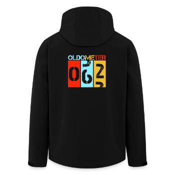 Oldometer 62 Years Retro 62nd Birthday - Men’s Recycled Softshell Jacket by Stanley/Stella - black - Back - AI Model Male 185 light (185cm)