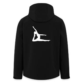 Yoga Silhouetten weiß  - Recycelte Männer Softshell-Jacke von Stanley/Stella - Schwarz - Hinten - AI Model Male 185 light (185cm)
