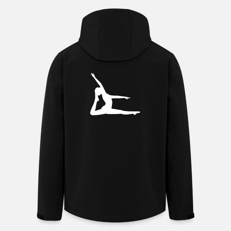 Yoga Silhouettes Blanches - Veste softshell homme en polyester recyclé Stanley/Stella - noir