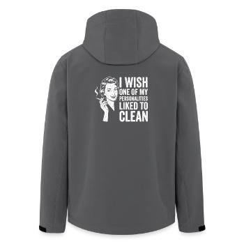 Chemise humoristique domestique pour femmes - Veste softshell homme en polyester recyclé Stanley/Stella - charbon - Dos - AI Model Male 185 light (185cm)