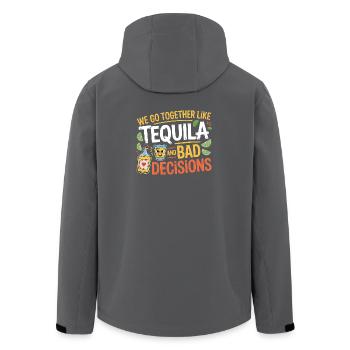 Tequila & Mauvaises décisions Cadeau d’amis drôles - Veste softshell homme en polyester recyclé Stanley/Stella - charbon - Dos - AI Model Male 185 light (185cm)