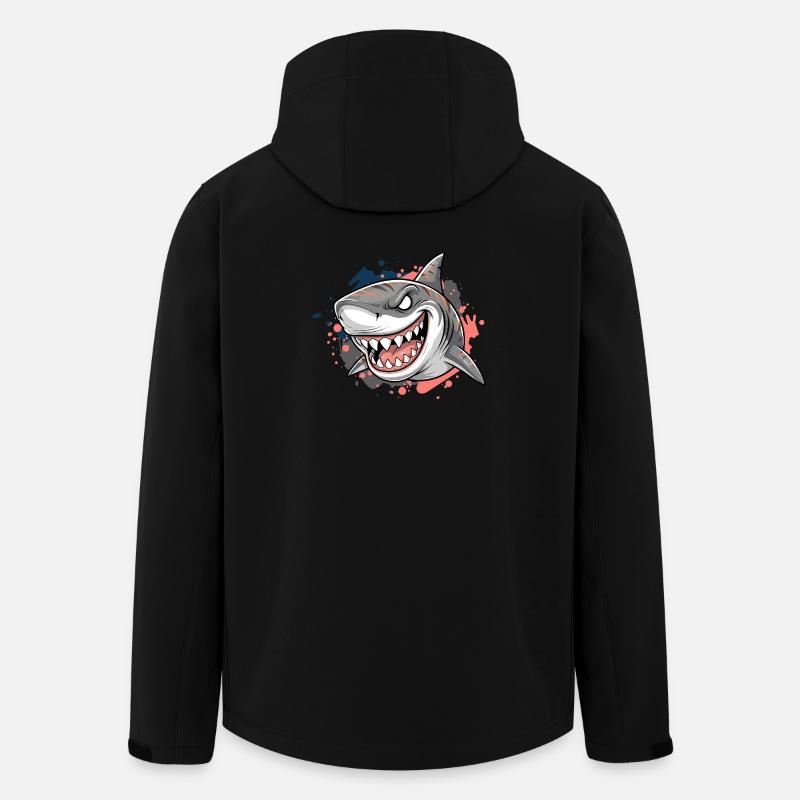Angry Shark Graffiti Print - Men’s Recycled Softshell Jacket by Stanley/Stella - black