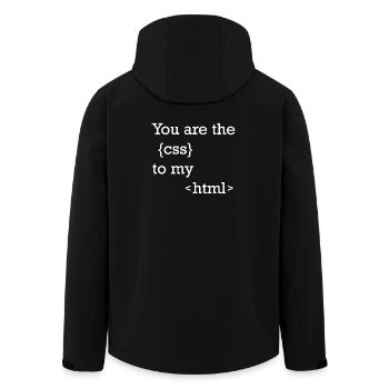 Funny programmer motif for web developers - Men’s Recycled Softshell Jacket by Stanley/Stella - black - Back - AI Model Male 185 light (185cm)