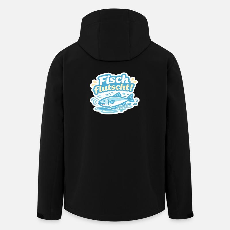 Fisch flutscht! Cartoon-Sticker - Recycelte Männer Softshell-Jacke von Stanley/Stella - Schwarz
