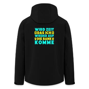 Fitness Wird Zeit Das Ich Auf Die Bank Komme - Recycelte Männer Softshell-Jacke von Stanley/Stella - Schwarz - Hinten - AI Model Male 185 light (185cm)