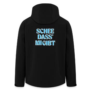 Selbstliebe auf bayerisch: Schee, dass mi gibt. - Recycelte Männer Softshell-Jacke von Stanley/Stella - Schwarz - Hinten - AI Model Male 185 light (185cm)