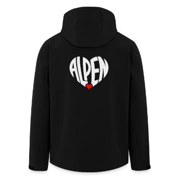 Alpen Herz Typo  - Recycelte Männer Softshell-Jacke von Stanley/Stella - Schwarz - Hinten - AI Model Male 185 light (185cm)