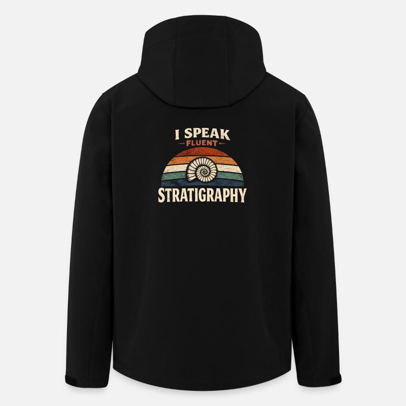 I Speak Stratigraphy | Geology Fossils - Men’s Recycled Softshell Jacket by Stanley/Stella - black