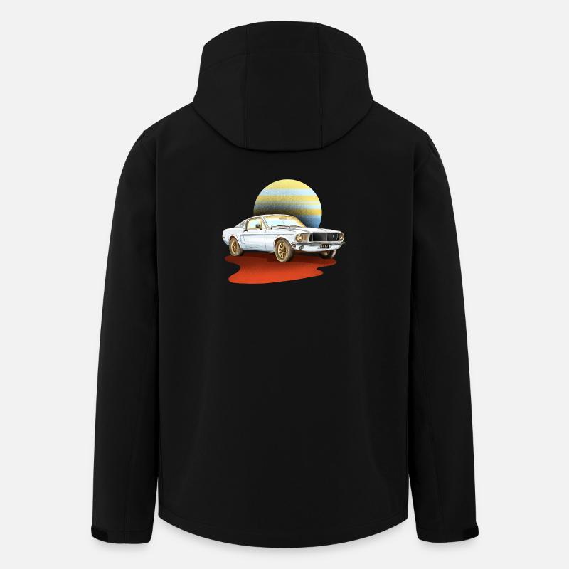 Retro white car – classic vintage - Men’s Recycled Softshell Jacket by Stanley/Stella - black