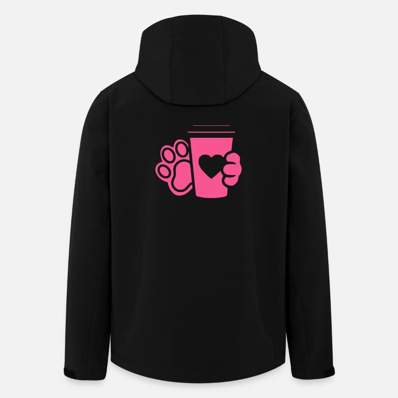 Paw Coffee Cup Flat Design - Men’s Recycled Softshell Jacket by Stanley/Stella - black