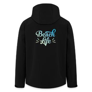 Beach Life only - Men’s Recycled Softshell Jacket by Stanley/Stella - black - Back - AI Model Male 185 light (185cm)