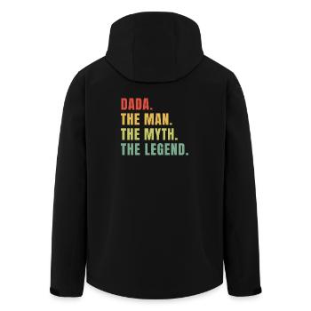 Dada Man Myth Legend – lustiges Zitat - Recycelte Männer Softshell-Jacke von Stanley/Stella - Schwarz - Hinten - AI Model Male 185 light (185cm)