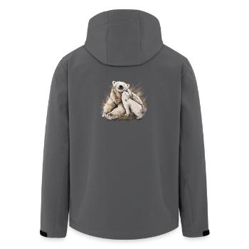Eisbär - Recycelte Männer Softshell-Jacke von Stanley/Stella - Schwarz - Hinten - AI Model Male 185 light (185cm)