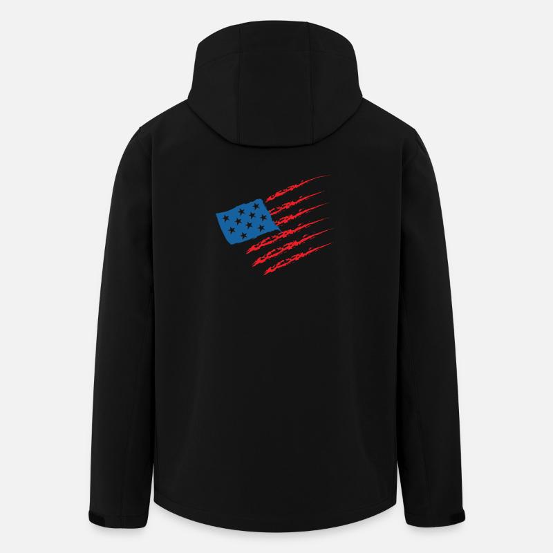 États-Unis États-Unis États-Unis États-Unis Amérique Drapeau - Veste softshell homme en polyester recyclé Stanley/Stella - noir