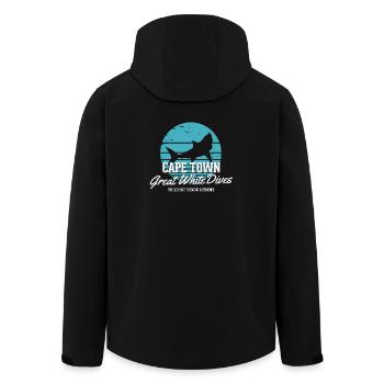Cape Town Great White Shark Dives - Men’s Recycled Softshell Jacket by Stanley/Stella - black - Back - AI Model Male 185 light (185cm)