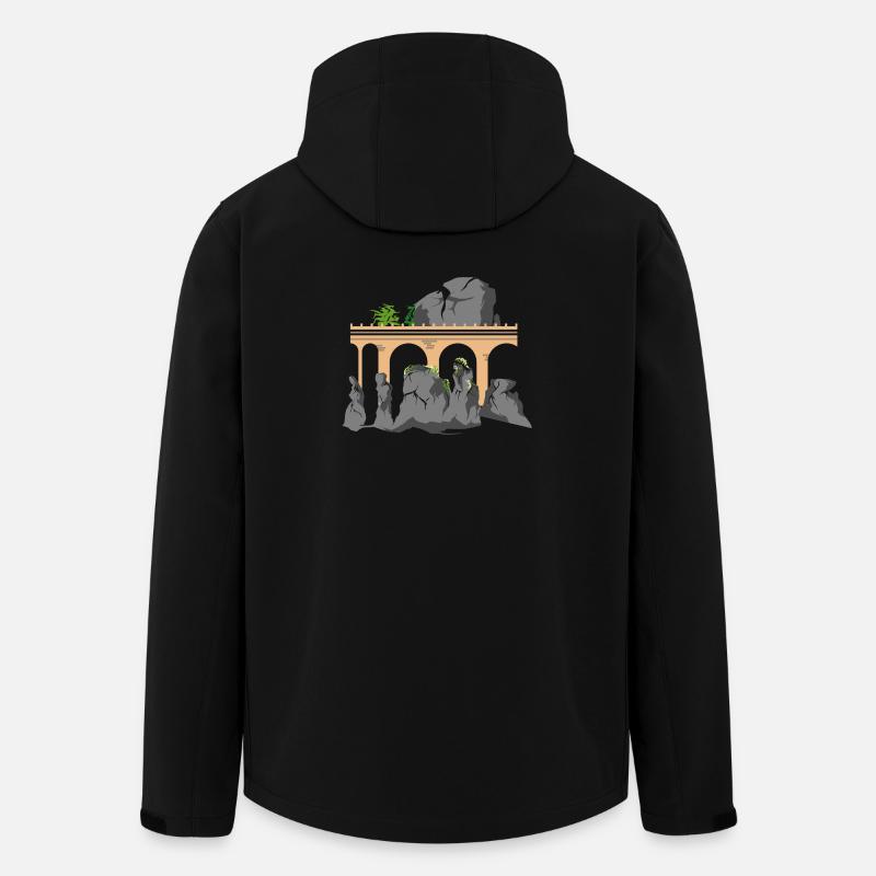 bastei saechsische schweiz berge geschenkidee - Recycelte Männer Softshell-Jacke von Stanley/Stella - Schwarz