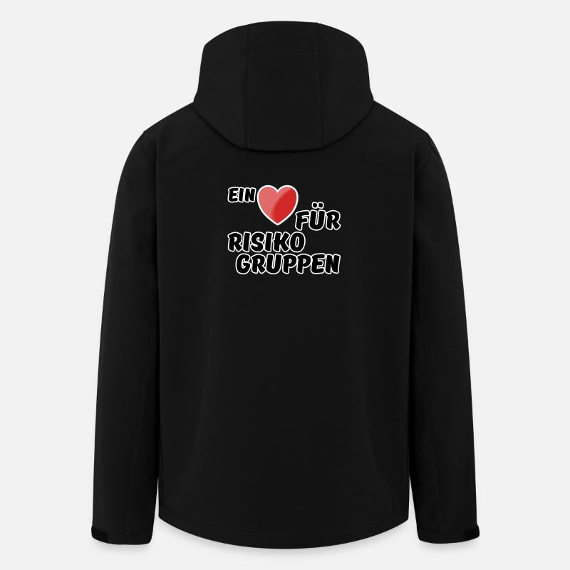 Risikogruppe Spruch Nächstenliebe Herz Virus - Recycelte Männer Softshell-Jacke von Stanley/Stella - Schwarz