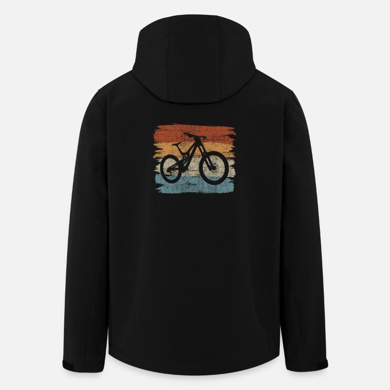 Retro Sunset Bicycle Silhouette - Men’s Recycled Softshell Jacket by Stanley/Stella - black