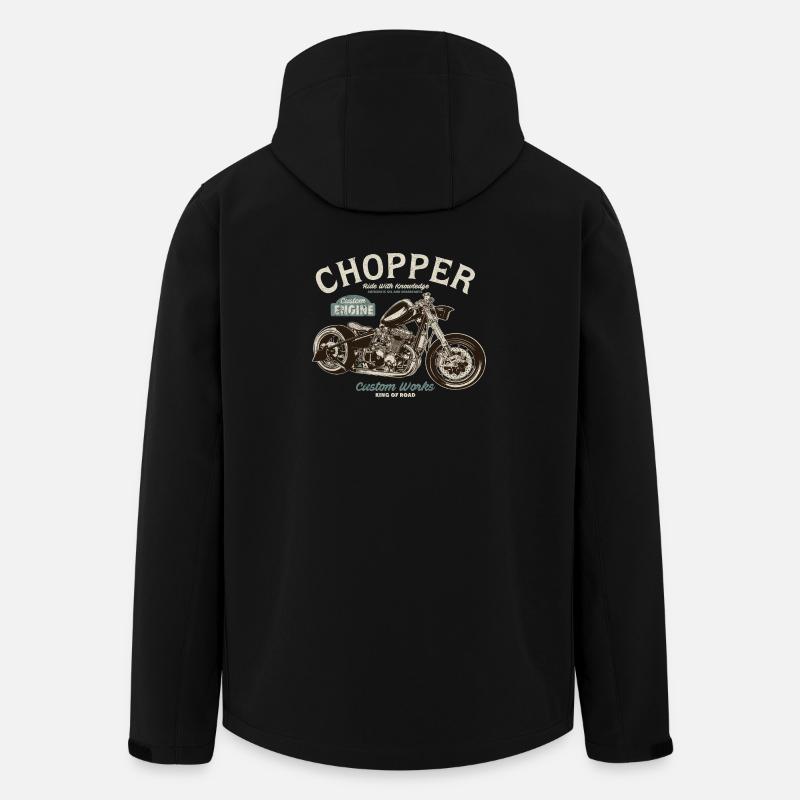 Chopper Custom Engine - Recycelte Männer Softshell-Jacke Discoverer von Stanley/Stella - Schwarz