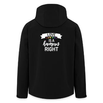 Liebe ist ein Menschenrecht - Recycelte Männer Softshell-Jacke von Stanley/Stella - Schwarz - Hinten - AI Model Male 185 light (185cm)