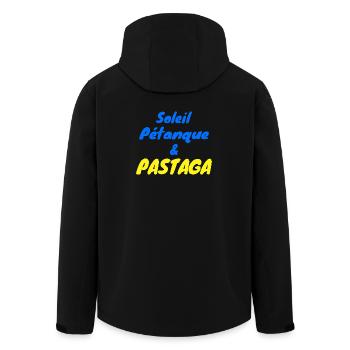 Soleil pétanque et pastaga - Veste softshell homme en polyester recyclé Stanley/Stella - noir - Dos - AI Model Male 185 light (185cm)
