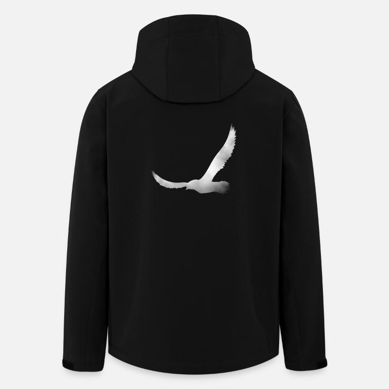 Silhouette d’oiseau vue d’un nuage - Veste softshell homme en polyester recyclé Stanley/Stella - noir