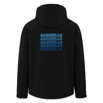 Typographie de Nashville, Tennessee - Veste softshell homme en polyester recyclé Stanley/Stella - noir - Dos - AI Model Male 185 light (185cm)