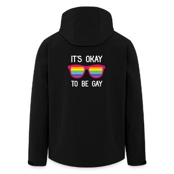 Pride Month - It's Okay To Be Gay - Men’s Recycled Softshell Jacket by Stanley/Stella - black - Back - AI Model Male 185 light (185cm)