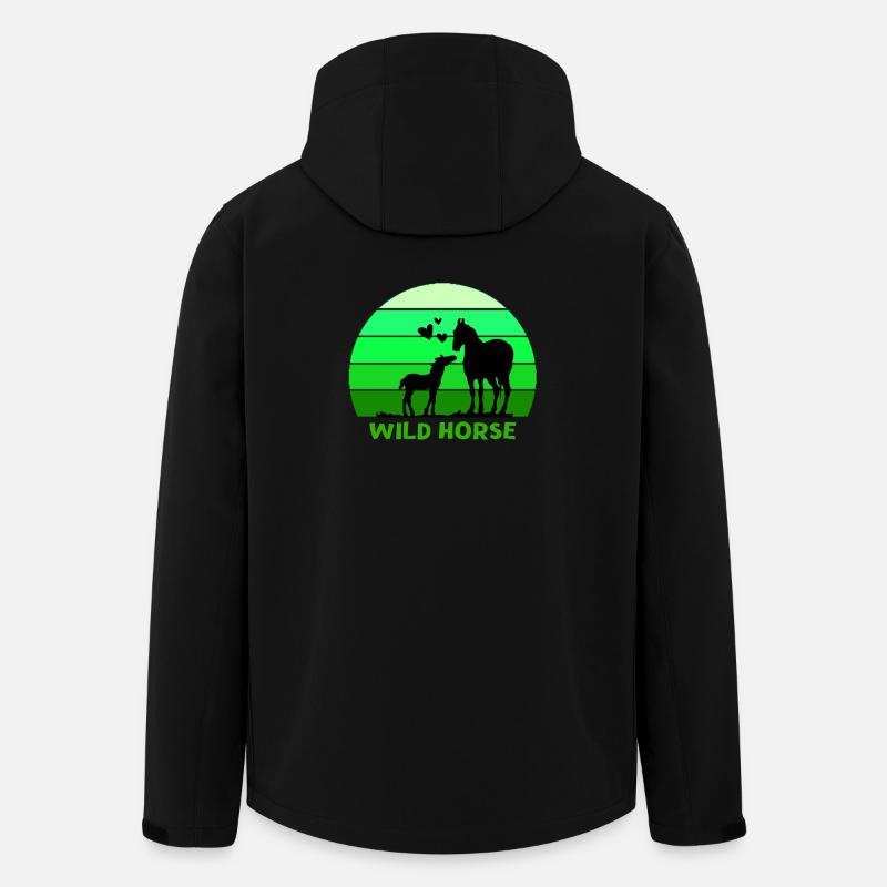 Pferd, Wildpferd, Pferdeliebhaber - Recycelte Männer Softshell-Jacke von Stanley/Stella - Schwarz