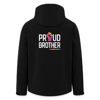 Mois de la fierté LGBT - Proud Brother - Veste softshell homme en polyester recyclé Stanley/Stella - noir - Dos - AI Model Male 185 light (185cm)