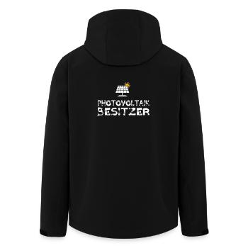 Photovoltaik Besitzer Solar Stromspeicher - Recycelte Männer Softshell-Jacke von Stanley/Stella - Schwarz - Hinten - AI Model Male 185 light (185cm)