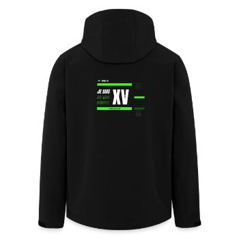 Rugby XV Je suis un mec simple - Veste softshell homme en polyester recyclé Stanley/Stella - noir - Dos - AI Model Male 185 light (185cm)