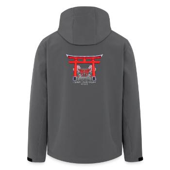 Torii Japon, Kyoto, Sanctuaire Fushimi Inari - Taisha - Veste softshell homme en polyester recyclé Stanley/Stella - charbon - Dos - AI Model Male 185 light (185cm)