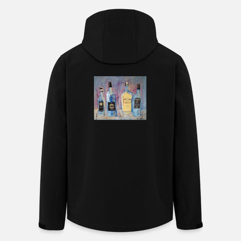 Expressive Weinflaschen vier Freunde - Recycelte Männer Softshell-Jacke von Stanley/Stella - Schwarz