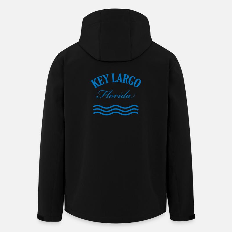Key Largo Florida Nautical Design - Men’s Recycled Softshell Jacket by Stanley/Stella - black