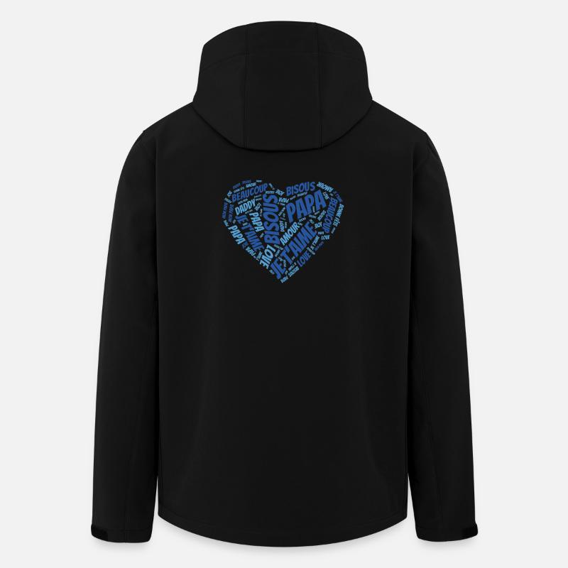 Message cœur je t'aime Papa - Veste softshell homme en polyester recyclé Stanley/Stella - noir
