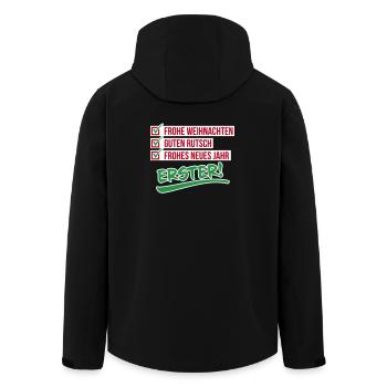 Frohe Weihnachten | Rutsch | Neues Jahr – ERSTER - Recycelte Männer Softshell-Jacke von Stanley/Stella - Schwarz - Hinten - AI Model Male 185 light (185cm)