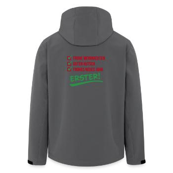 Frohe Weihnachten | Rutsch | Neues Jahr – ERSTER - Recycelte Männer Softshell-Jacke von Stanley/Stella - Schwarz - Hinten - AI Model Male 185 light (185cm)